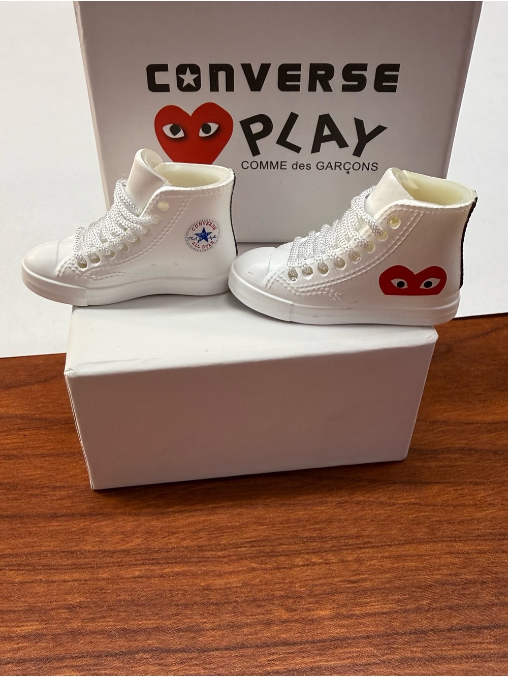 Converse Play Comme des Garçons White & Red High-Top Keychains or Collectables